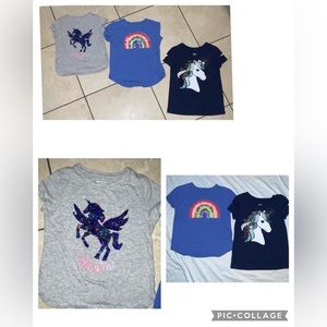 Bundle 3 Girls sequins short sleeve shirts